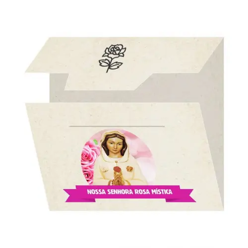 Cartão Personalizado + Medalhinha de N. Sra. da Rosa Mística