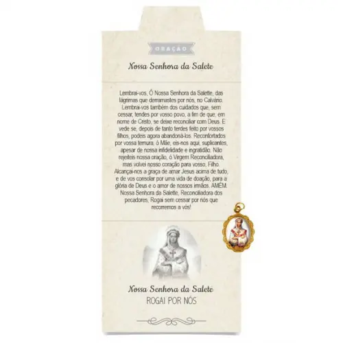 Cartão Personalizado + Medalhinha de N. Sra. da Salete