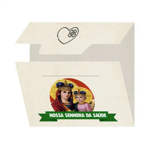 Cartão Personalizado + Medalhinha de N. Sra. da Saúde