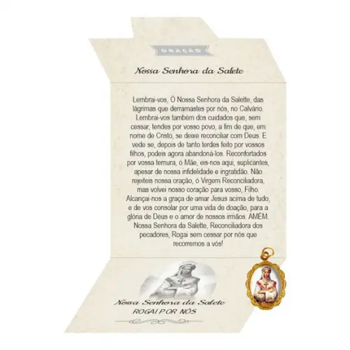 Cartão Personalizado + Medalhinha de N. Sra. da Salete