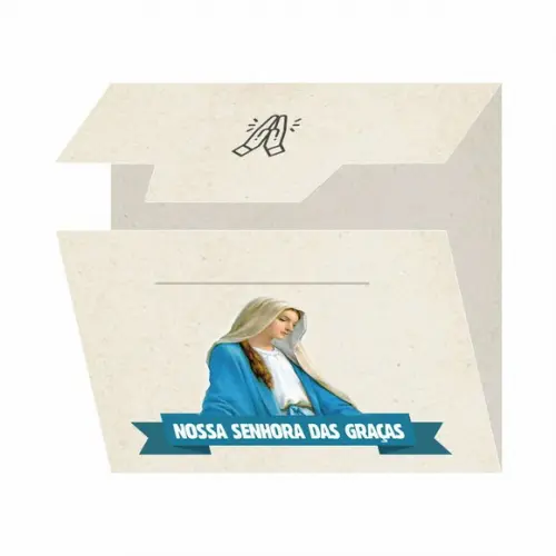 Cartão personalizado + medalhinha de N. Sra. das Graças