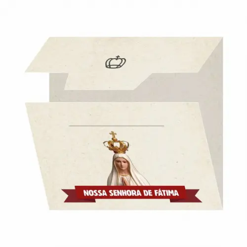 Cartão personalizado + medalhinha de N. Sra. de Fátima