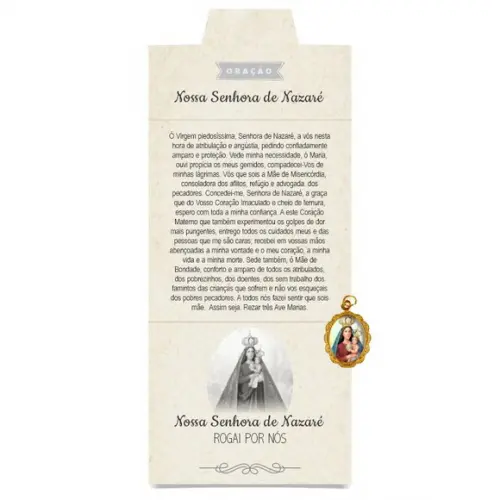 Cartão Personalizado + Medalhinha De N. Sra. De Nazaré