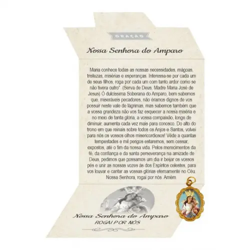 Cartão Personalizado + Medalhinha de N. Sra. do Amparo