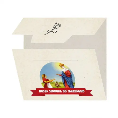 Cartão Personalizado + Medalhinha de N. Sra. do Caravággio