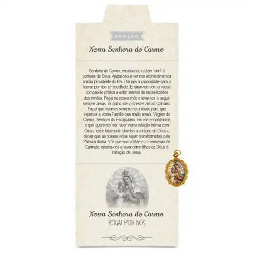 Cartão Personalizado + Medalhinha de N. Sra. do Carmo
