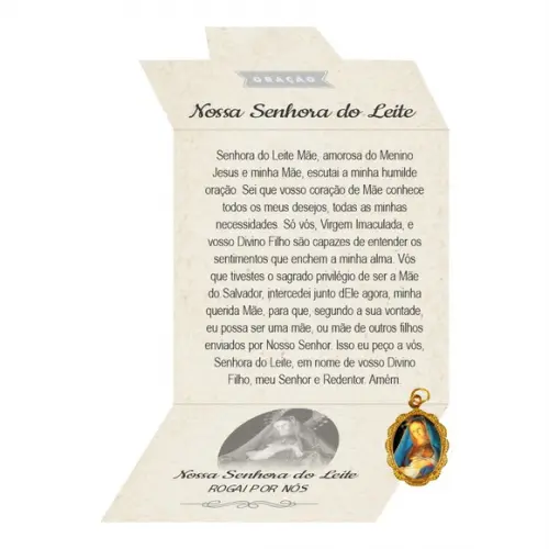 Cartão Personalizado + Medalhinha de N. Sra. do Leite