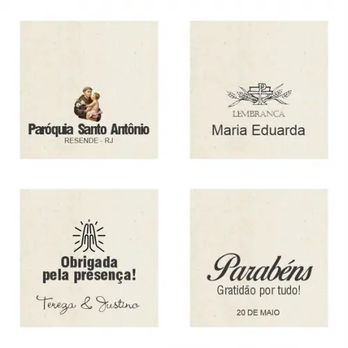Cartão Personalizado + Medalhinha de N. Sra. do Leite
