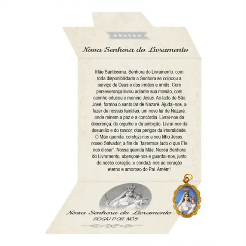 Cartão Personalizado + Medalhinha de N. Sra. do Livramento