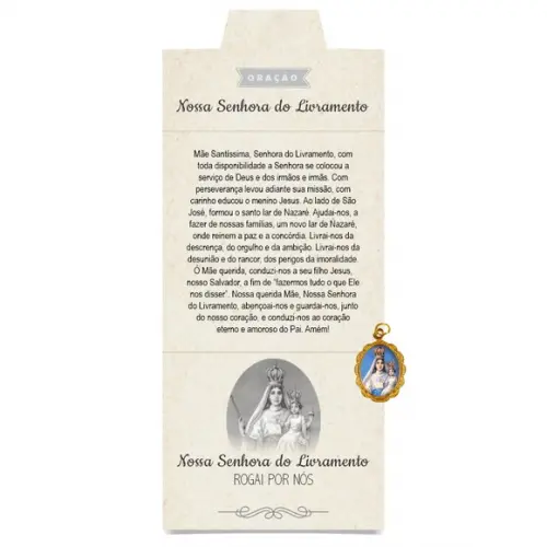 Cartão Personalizado + Medalhinha de N. Sra. do Livramento