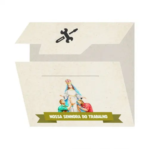 Cartão Personalizado + Medalhinha de N. Sra. do Trabalho