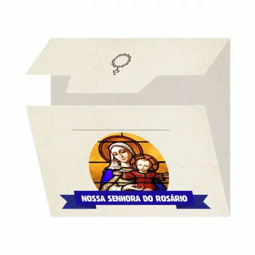 Cartão personalizado + medalhinha de N. Sra. do Rosário