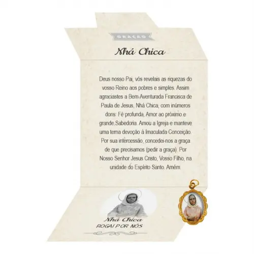 Cartão Personalizado + Medalhinha de Nhá Chica