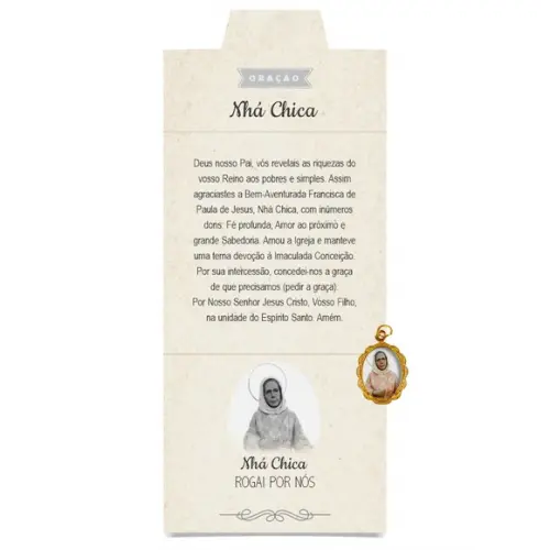 Cartão Personalizado + Medalhinha de Nhá Chica