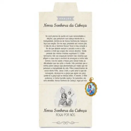 Cartão Personalizado + Medalhinha De Nossa Senhora Da Cabeça