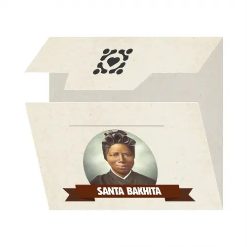 Cartão Personalizado + Medalhinha de Santa Bakhita