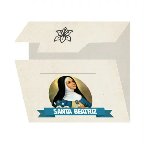 Cartão Personalizado + Medalhinha de Santa Beatriz