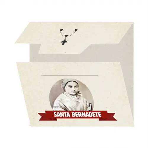 Cartão Personalizado + Medalhinha de Santa Bernadete