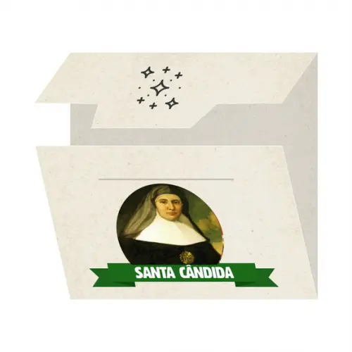 Cartão Personalizado + Medalhinha de Santa Cândida