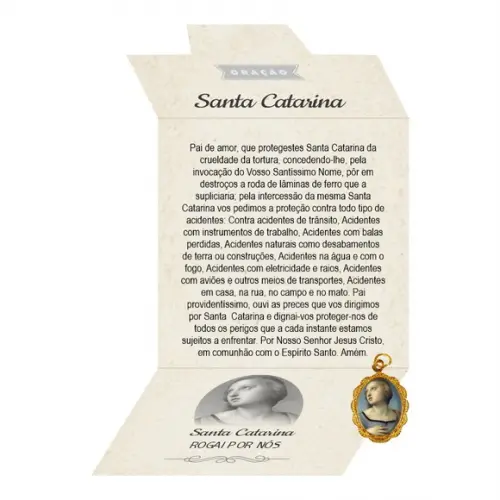 Cartão Personalizado + Medalhinha de Santa Catarina