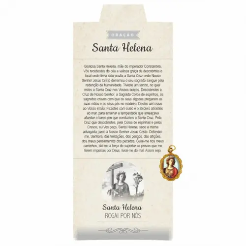 Cartão Personalizado + Medalhinha de Santa Helena