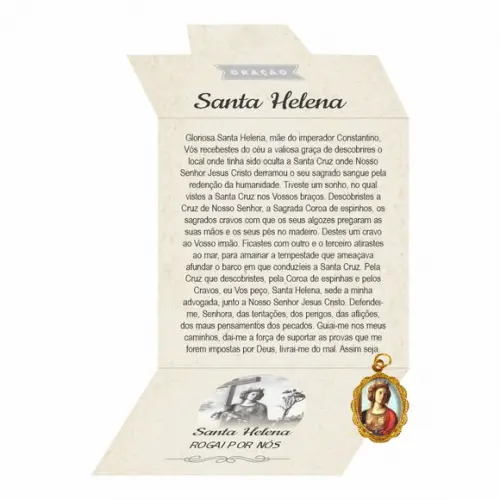Cartão Personalizado + Medalhinha de Santa Helena