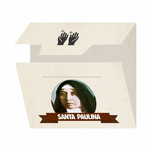 Cartão Personalizado + Medalhinha de Santa Paulina