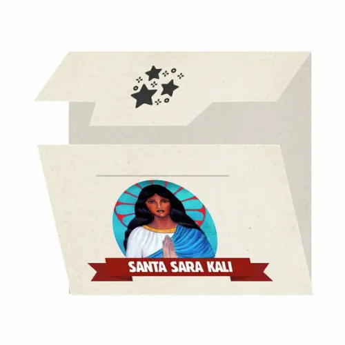 Cartão Personalizado + Medalhinha de Santa Sara Kali