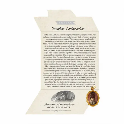 Cartão Personalizado + Medalhinha de Santo Ambrósio