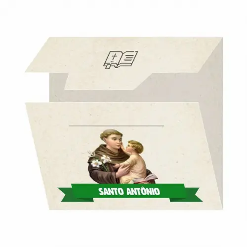 Cartão personalizado + medalhinha de Santo Antonio