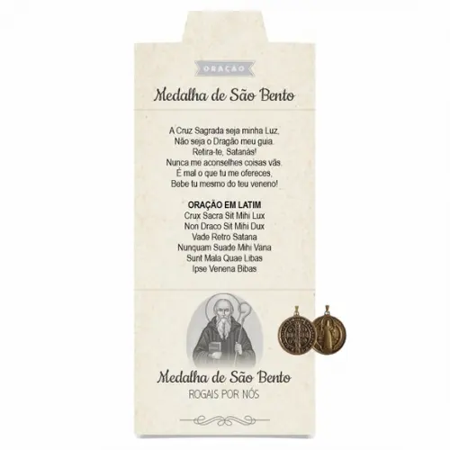 Cartão Personalizado + Medalhinha de São Bento