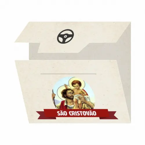 Cartão Personalizado + Medalhinha de São Cristovão
