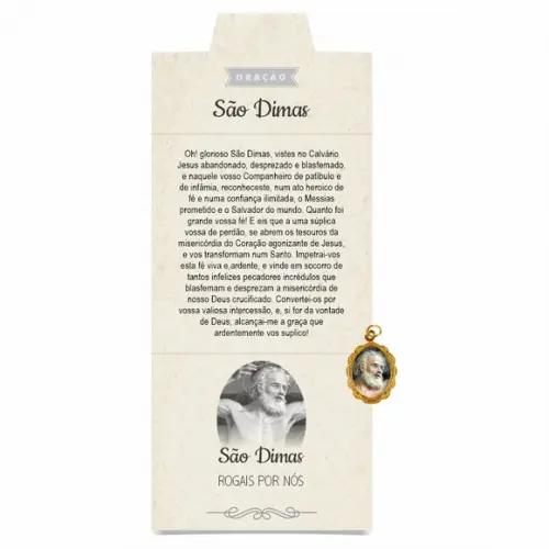Cartão Personalizado + Medalhinha de São Dimas