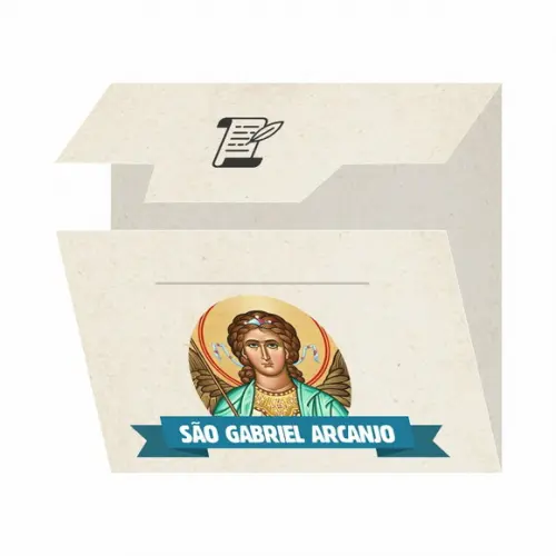 Cartão Personalizado + Medalhinha de São Gabriel Arcanjo