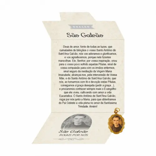 Cartão Personalizado + Medalhinha de São Galvão