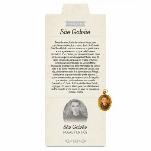 Cartão Personalizado + Medalhinha de São Galvão