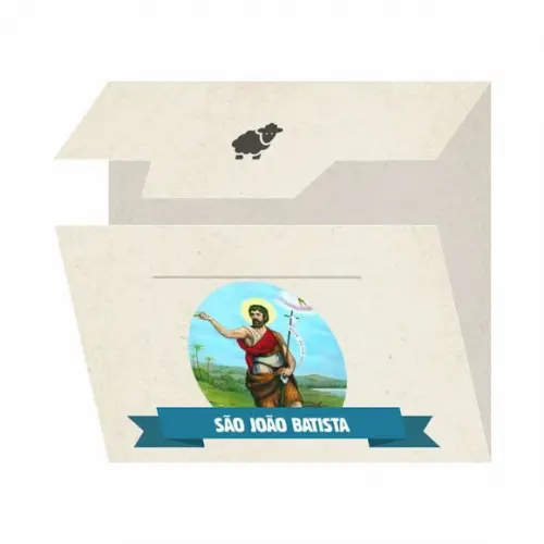 Cartão personalizado + medalhinha de São João Batista