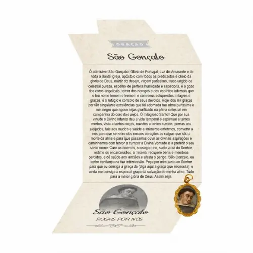 Cartão Personalizado + Medalhinha de São Gonçalo