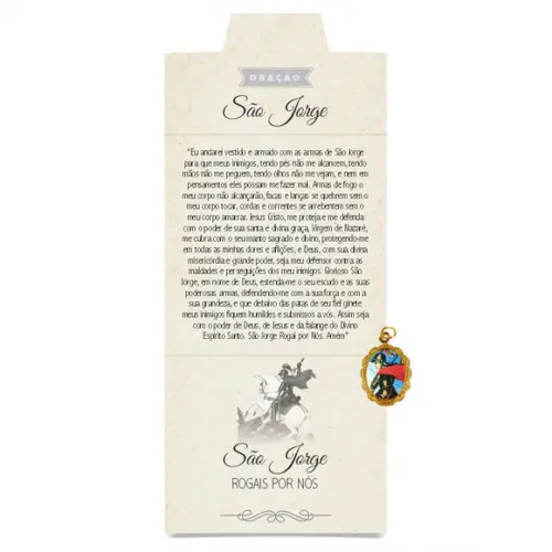 Cartão Personalizado + Medalhinha de São Jorge