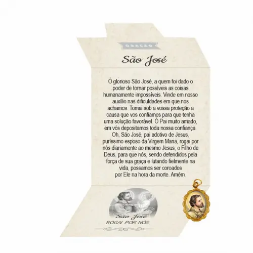 Cartão Personalizado + Medalhinha de São José