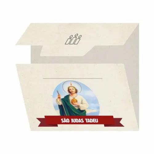 Cartão personalizado + medalhinha de São Judas Tadeu