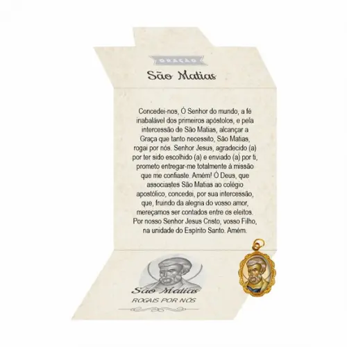 Cartão Personalizado + Medalhinha de São Matias