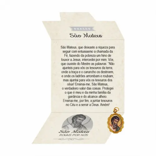 Cartão Personalizado + Medalhinha de São Mateus