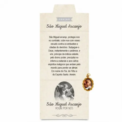 Cartão Personalizado + Medalhinha de São Miguel Arcanjo