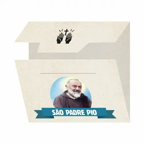 Cartão Personalizado + Medalhinha de São Padre Pio