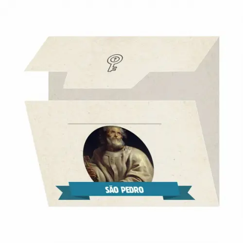 Cartão personalizado + medalhinha de São Pedro