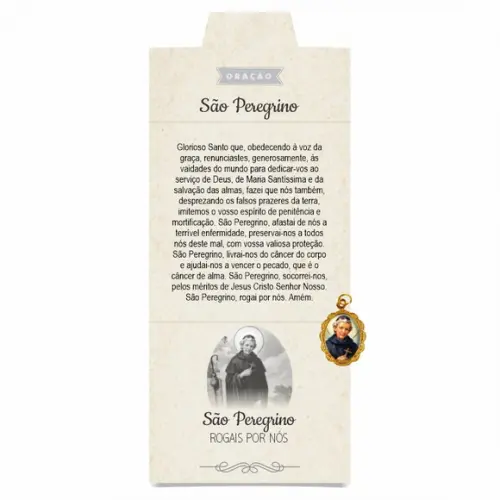Cartão Personalizado + Medalhinha de São Peregrino