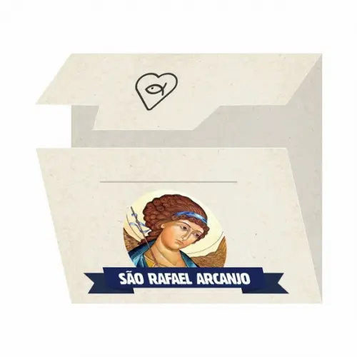 Cartão Personalizado + Medalhinha de São Rafael Arcanjo