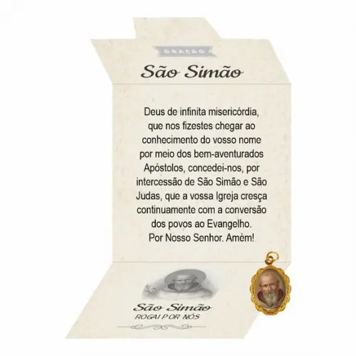 Cartão Personalizado + Medalhinha de São Simão
