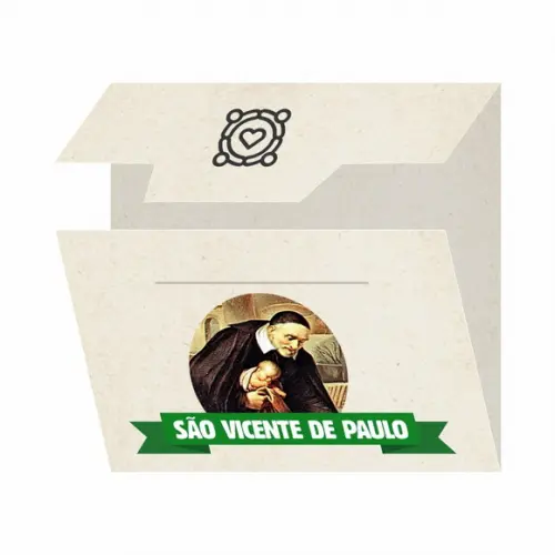 Cartão Personalizado + Medalhinha de São Vicente de Paulo